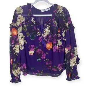 Gazelle purple floral top